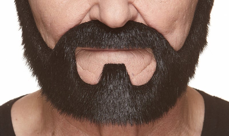 Mustaches Self Adhesive Fake Beard, Novelty, On Bail False Facial, Costume Accessory for Adults, Black Lustrous Color - Image 1